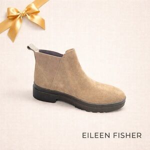 Eileen Fisher Gray Suede Chelsea Boots Size 8 1/2